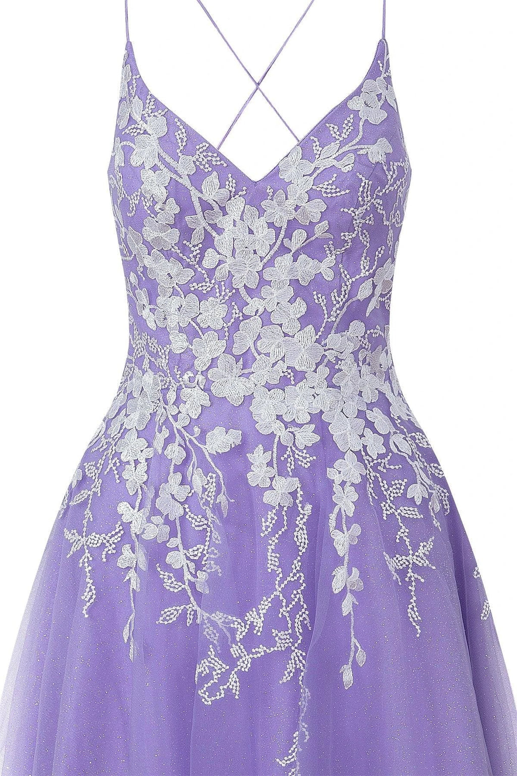 Aline Short Glitter Tulle Homecoming Dress with Appliques