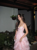 Pretty A-Line Pink Lace Appliques Tiered Long Prom Dress Formal Evening Dress Y7936