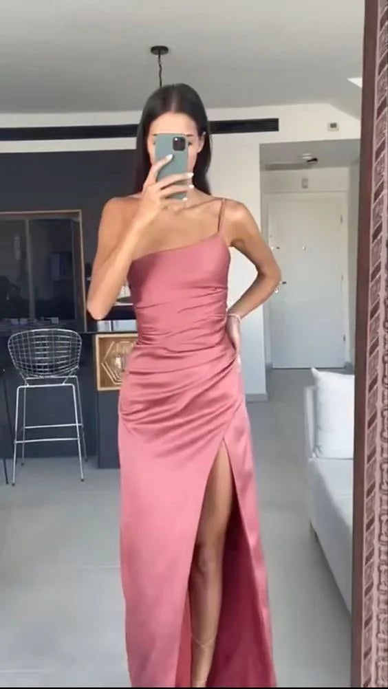 Classy Sheath Prom Dress With Split Long Evening Dress Y7177