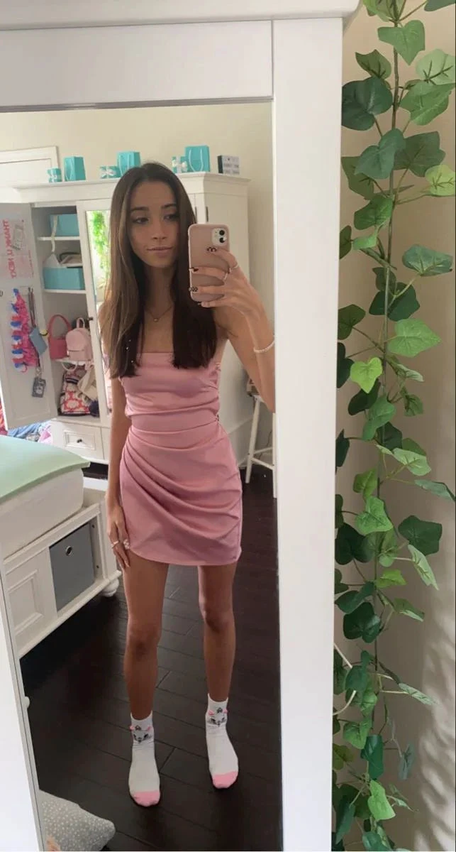 Cute Pink Bodycon Dress Pink Homecoming Dress Y2124