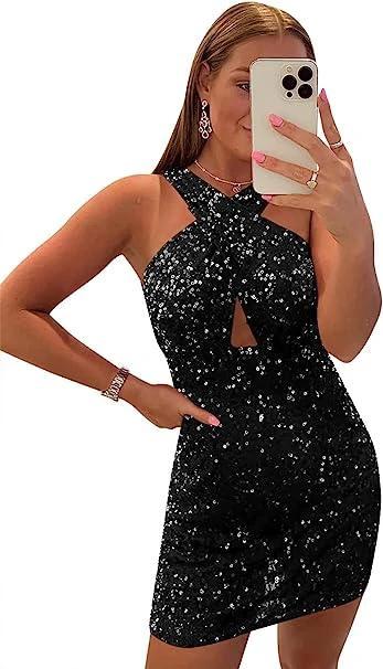 Halter Homecoming Dresses Short Prom Dresses for Teens SYH75