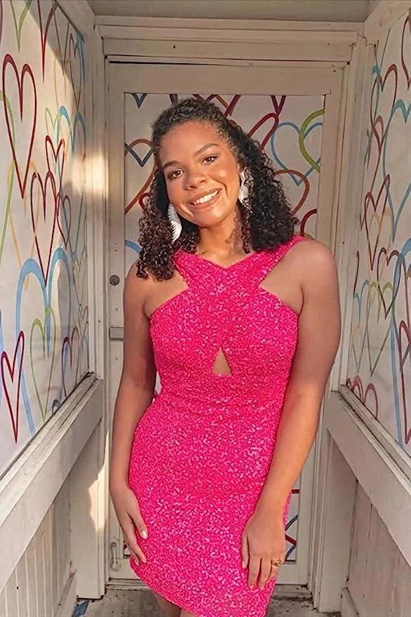 Halter Homecoming Dresses Short Prom Dresses for Teens SYH75