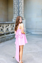 Pink A-line Homecoming Dress Pink Cocktail Dress Y2899