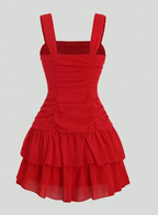 Cute A-line Short Homecoming Dress Sleeveless Vest Dress Y1940