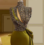 High neck vintage evening dresses long sparkly vintage elegant evening gowns  Y390