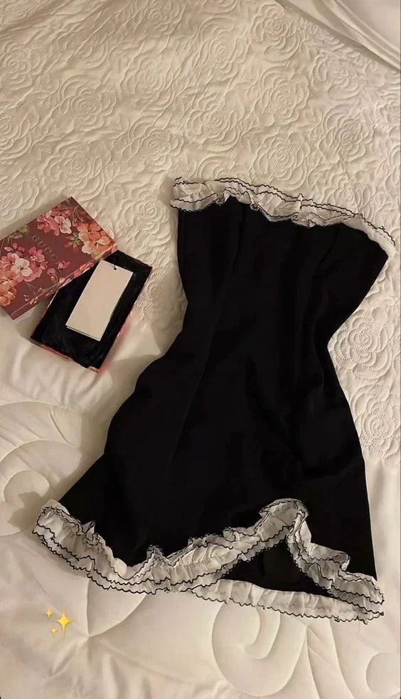 Irregular Strapless Homecoming Dress Sexy Cocktail Dress Y5941