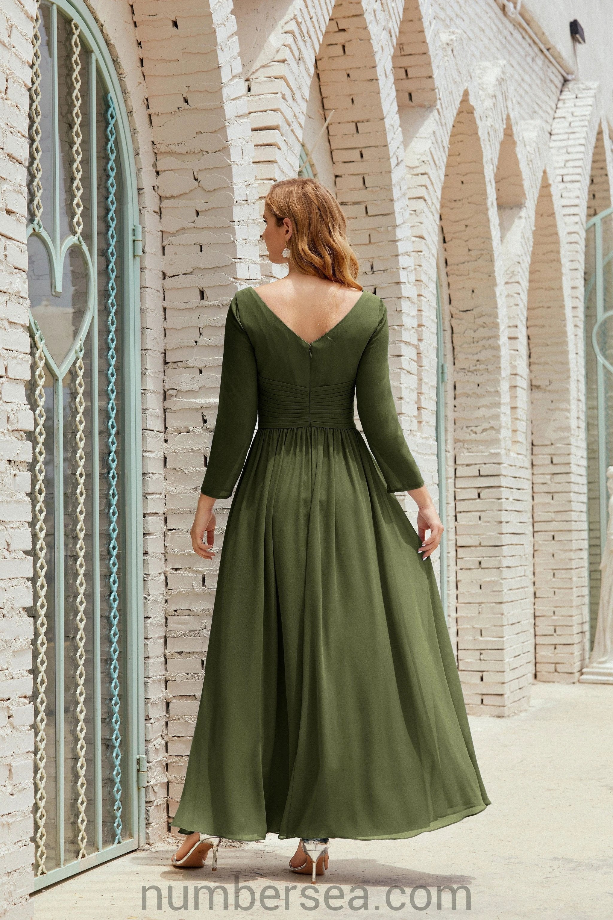 Numbersea Bridesmaid Dress Chiffon Formal Party Dress Evening Dress 28016
