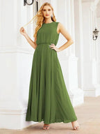 Numbersea Sleeveless Long Bridesmaid Dress A line Formal Evening Prom Gown 28025