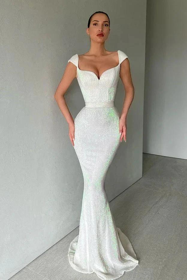 Mermaid Off The Shoulder Sweetheart Long Prom Dress with Sequins
