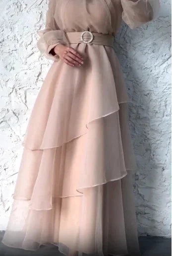 Charming A-line Long Sleeves Evening Dress Y5812