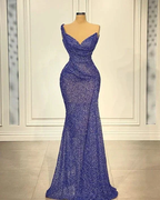 Blue Elegant Exquisite Evening Dress Floor Length Dubai Arabic Prom Dress Y4732