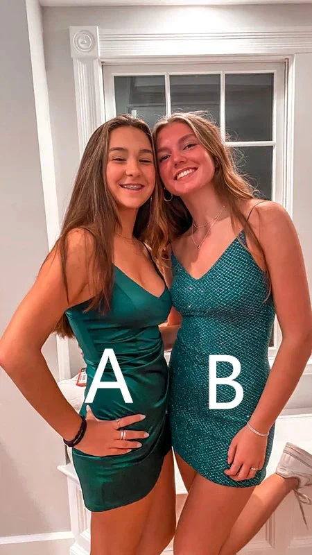 Green Spaghetti Straps Short Homecoming Dress Green Graduation Dress For Teens Y2099