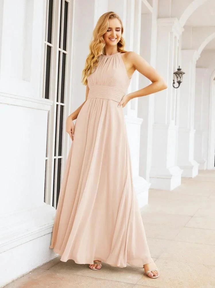 Numbersea Keyhole Bridesmaid Dresses Sleeveless Formal Evening Party Prom Gowns 28043