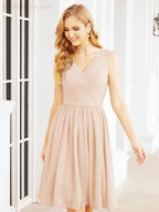 Numbersea Homecoming Dresses Knee Length Skirt V Back 28062