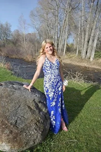 V Neck Mermaid Open Back Purple Lace Long Prom Dresses with High Slit, Mermaid Purple Formal Graduation Evening Dresses Y344