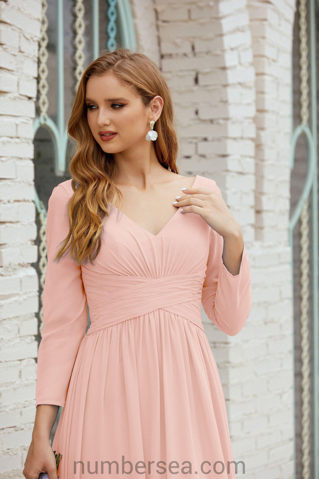 Numbersea Bridesmaid Dress Chiffon Formal Party Dress Evening Dress 28016