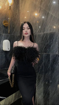 Classy Black Long Prom Dress With Split Black Evening Dress Y6419