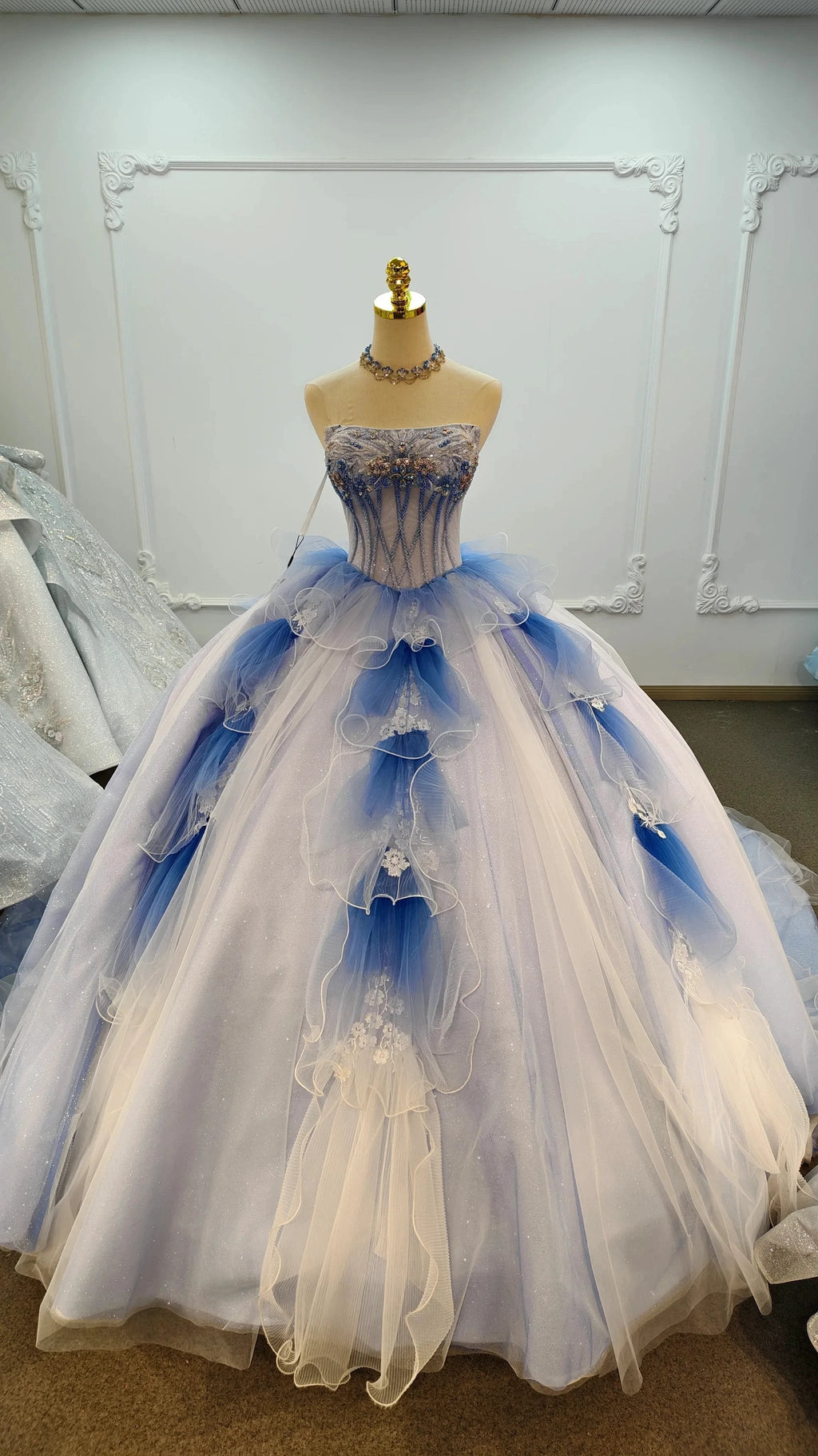 Azure Frost Lotus Ballgown Ye-2041