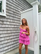 Cute A-line Spaghetti Straps Homecoming Dress Party Dress Y1879