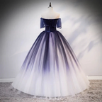 Ombre Beading Floral Lace Tulle Dress, Quinceañera Dress, Ball Gown Y1935