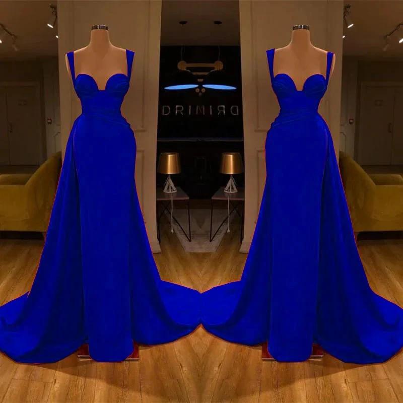 Stunning Long Sweetheart Mermaid Satin Prom Dresses with High Slit