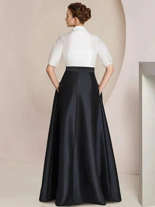 A-Line/Princess  Shirt Collar Short Sleeves 2 pieces Mother Of The Bride Dresses
