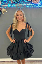 A-line Pink Ruffle Cute Sweetheart Homecoming Dresses PD491