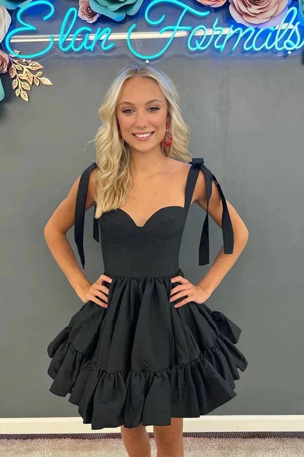 A-line Pink Ruffle Cute Sweetheart Homecoming Dresses PD491