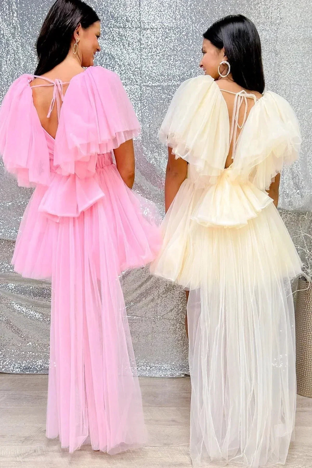 Plunging V Neck Tulle Homecoming Dress SYH109