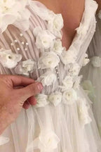 A-line Sweetheart 3D Flowers Wedding Dress Bridal Gown With Beading  WD585