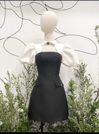 New Arrival A-line Homecoming Dress Puffy Sleeves Graduation Dress Y2551