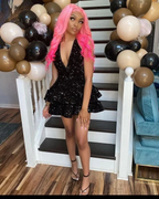 Sexy Black Sparkling Short Homecoming Dresses Back Open Tiered Sequin Graduation Gown Parties Night Y4111