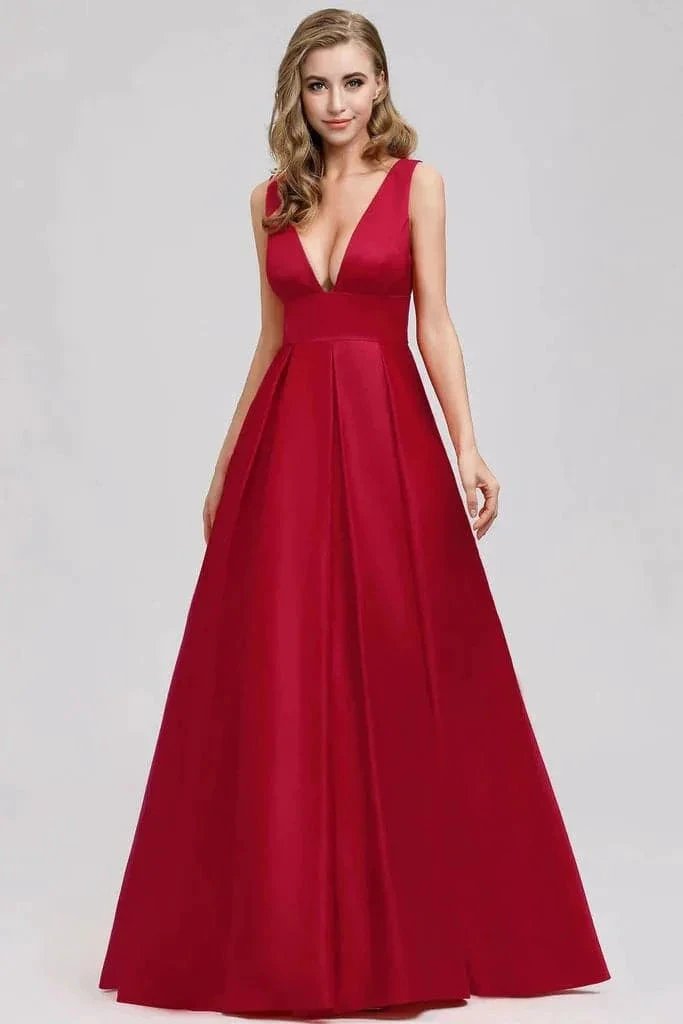 Deep V-Neck Formal Evening Party Dress SYP7