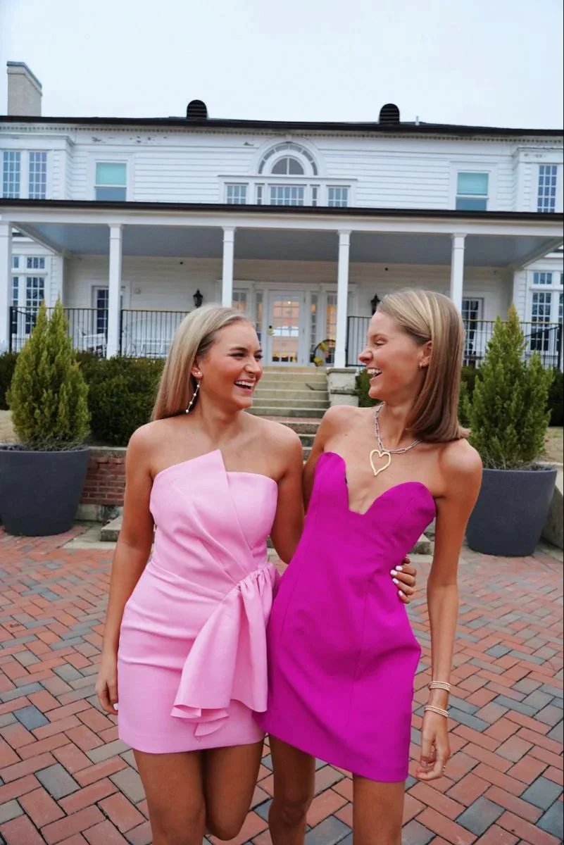 Cute Strapless Homecoming Dress Pink Homecoming Dress Y2498
