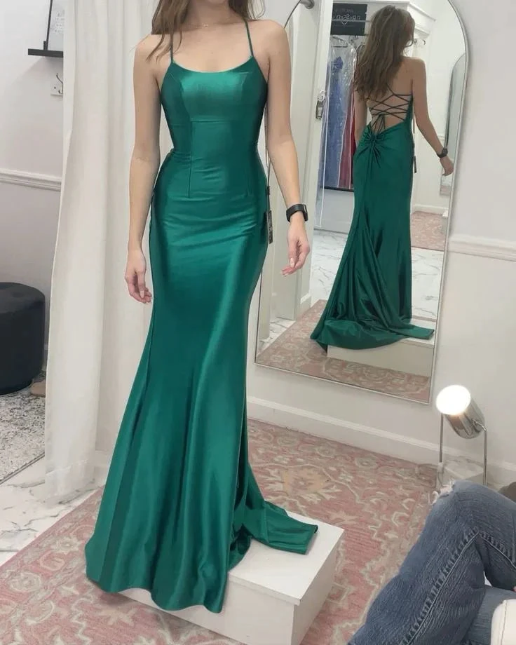 Classy Green Mermaid Prom Dress Green Evening Dress Y7358