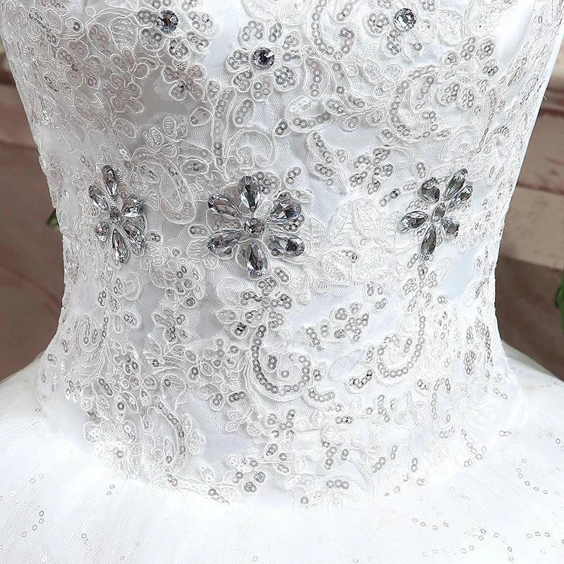 Applqiues Vestido De Noiva Cap Sleeve Wedding Dresses V-neck Vestidos De Novia