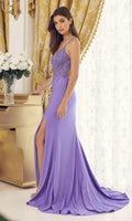 Purple Prom Dress with Lace Bodice SYP57