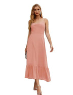 Numbersea  Spaghetti Strap Chiffon Bridesmaid Dress Ankle Length Formal A Line Cocktail Party Homecoming Dress for Juniors  SEA28028