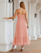 Numbersea  Spaghetti Strap Chiffon Bridesmaid Dress Ankle Length Formal A Line Cocktail Party Homecoming Dress for Juniors  SEA28028