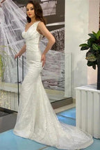 Beautiful Long White One Shoulder Sleeveless Mermaid Evening Dresses With Glitter