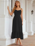 Numbersea  Spaghetti Strap Chiffon Bridesmaid Dress Ankle Length Formal A Line Cocktail Party Homecoming Dress for Juniors  SEA28028