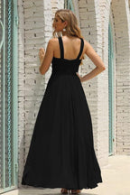 Numbersea Women Halter Chiffon Bridesmaid Dress A-line Long Formal Prom Gown SEA28015