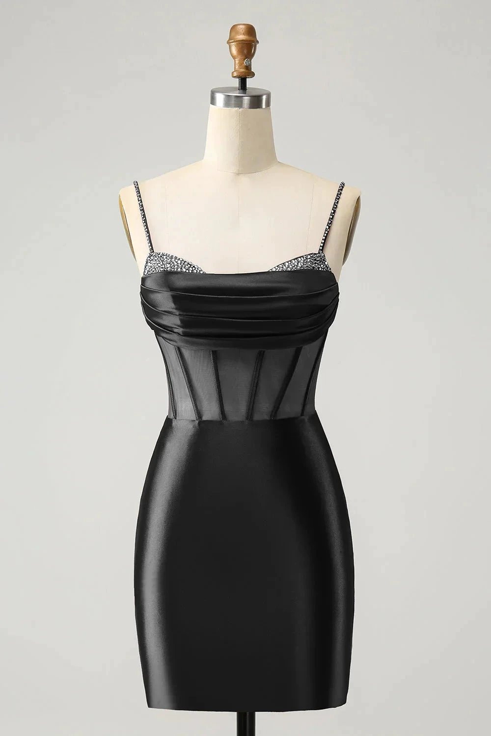 Chic Fuchsia Bodycon Pleated Corset Short Homecoming Dress with Beading