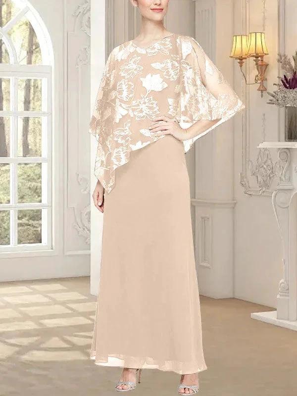 Long Glitter Mesh Dress with Novelty Asymmetric Overlay Bodice