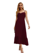Numbersea  Spaghetti Strap Chiffon Bridesmaid Dress Ankle Length Formal A Line Cocktail Party Homecoming Dress for Juniors  SEA28028