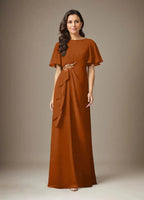 Dark Navy Sheath Beaded Chiffon Dress