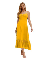 Numbersea  Spaghetti Strap Chiffon Bridesmaid Dress Ankle Length Formal A Line Cocktail Party Homecoming Dress for Juniors  SEA28028