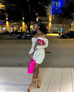 Champagne Satin Drape Sleeve Ruched Back Dress Short Homecoming Dress Y1950
