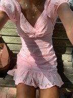 Lovely Pink Homecoming Dress Short Pink Party Dress Y2151