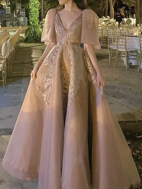 Chic A-line Appliques Evening Dress Reception Dress Y6327